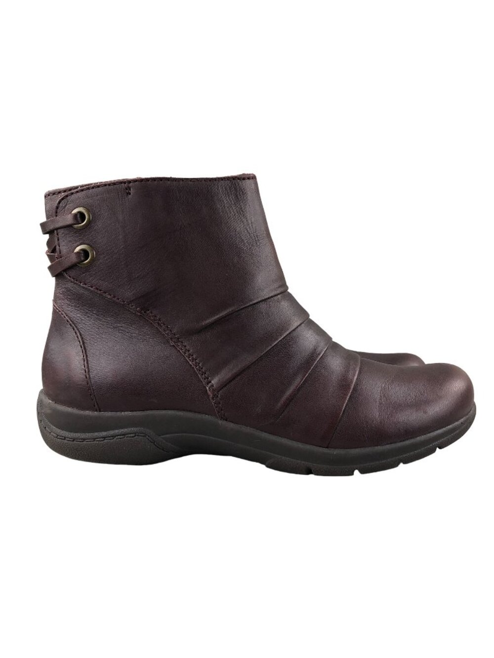 Clarks Women's Size 6M Collection Christine Tilt Burgundy Leather Ankle Booties